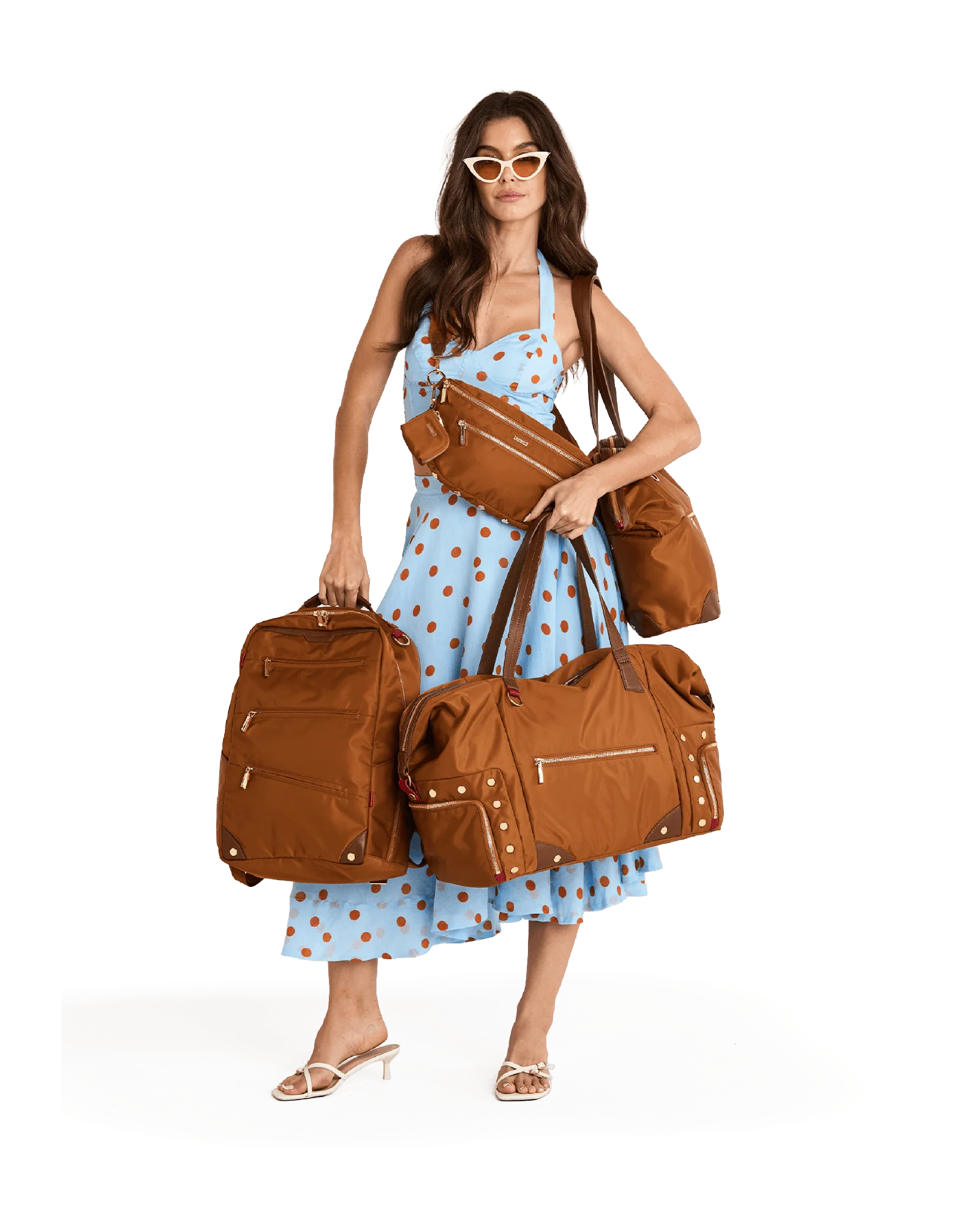 Zoe Tote | Amber Nylon/Gold - Image 12