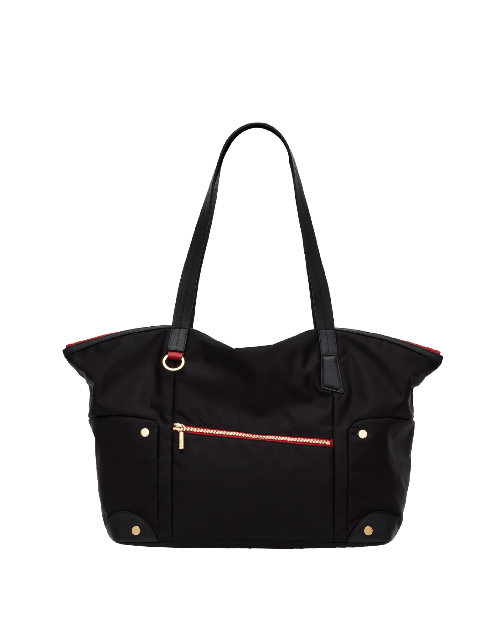 Zoe Tote | Black Nylon/Gold Red Zip - Image 10