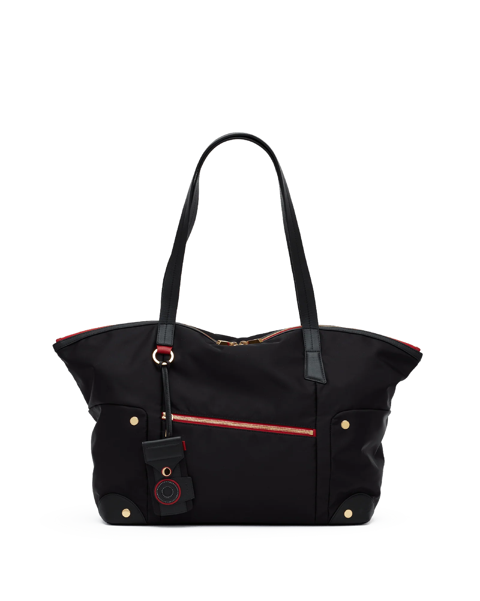 Zoe Tote | Black Nylon/Gold Red Zip - Image 9